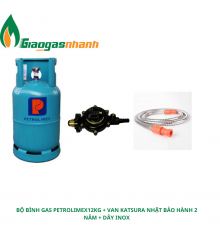 Bộ Bình Gas PetroLimex + Van Kasura Đóng Ngắt Gas Tự Động