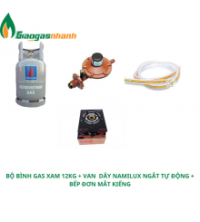 Bộ Bình Bếp Gas Đơn Mặt Kính