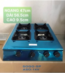 Bếp bán công nghiệp 4 lò - vuông