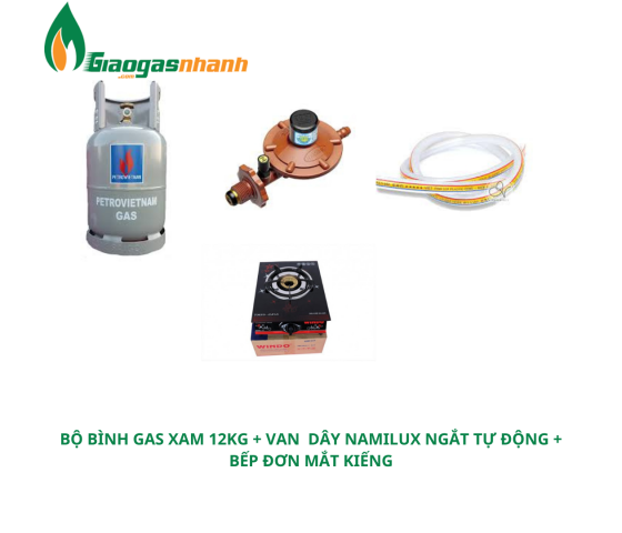 Bộ Bình Xam 12kg +Bếp Gas Đơn Mắt Kiếng