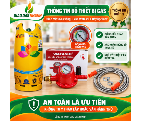 Bộ bình miss gas chong cháy nổ