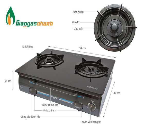 Bếp gas kính Rinnai RV-4600(GL-T)N