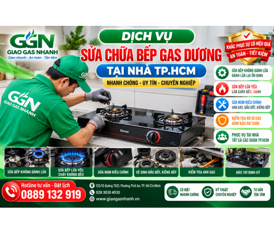 Sửa Chữa Bếp Gas Dương Tại Nhà TP.HCM – Giao Gas Nhanh