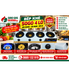BẾP GAS CÔNG NGHIỆP 4 LÒ SOGO GT-208