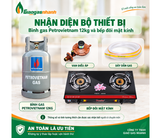 Bộ Bình + Bếp Gas + Van Gas + Dây Gas